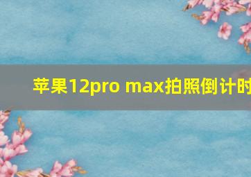 苹果12pro max拍照倒计时